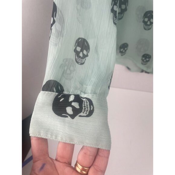 About a Girl Los Angeles Tops About A Girl Skull Print Sheer